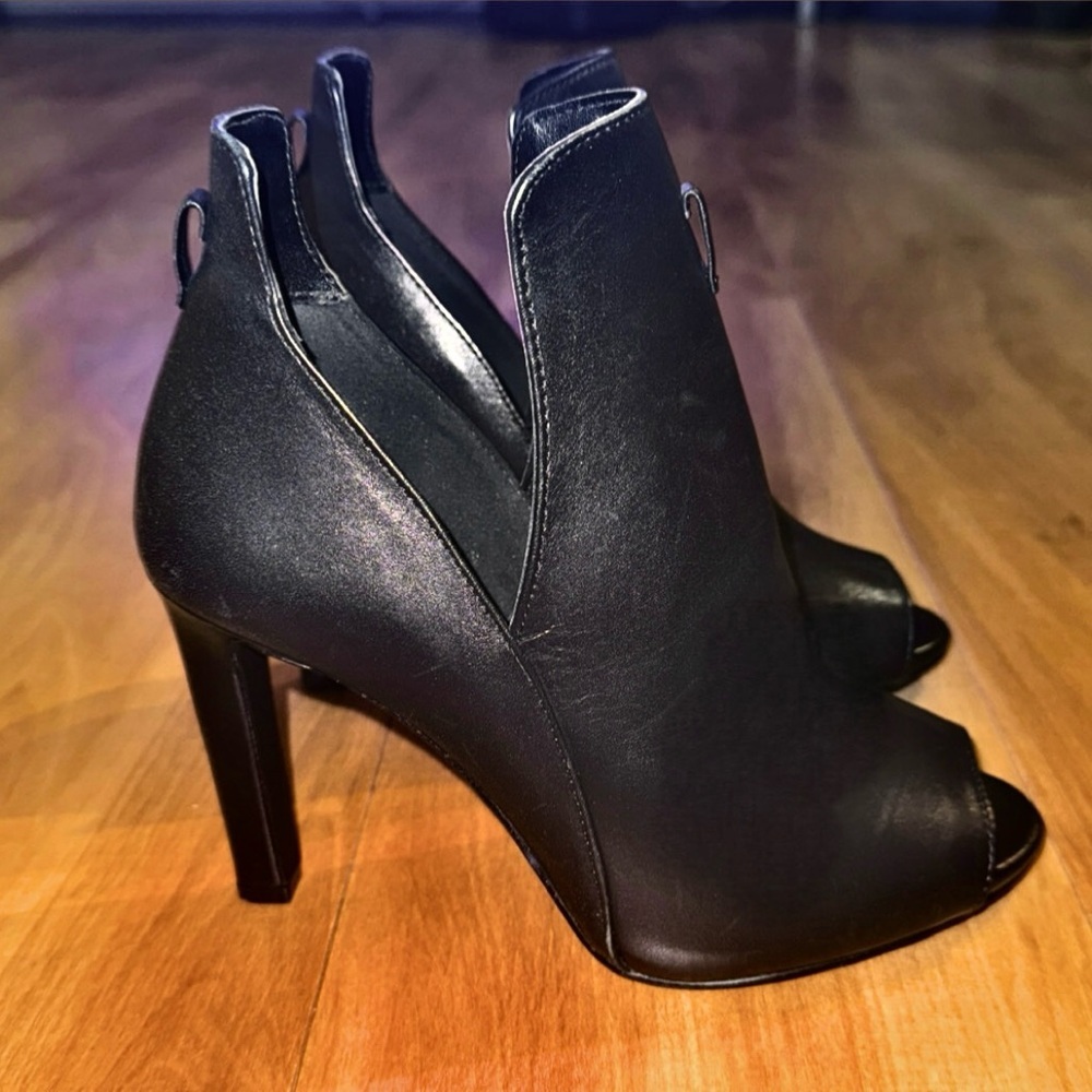 Michael Kors Lawson Leather Open-Toe Ankle Boot NWOT